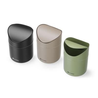 Odpadkový koš na stolek s otočným krytem, HENDI, 1,2L, Černá, ⌀120x(H)165mm | 440773